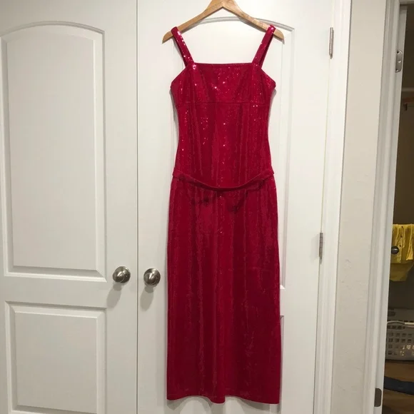 Like new! - ST. JOHN COUTURE Pink Sequined Evening Gown Maxi Dress - Picture 1 of 16
